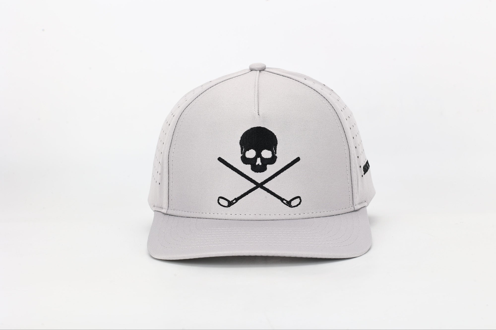 Skull and Crossbones Gray Golf Hat