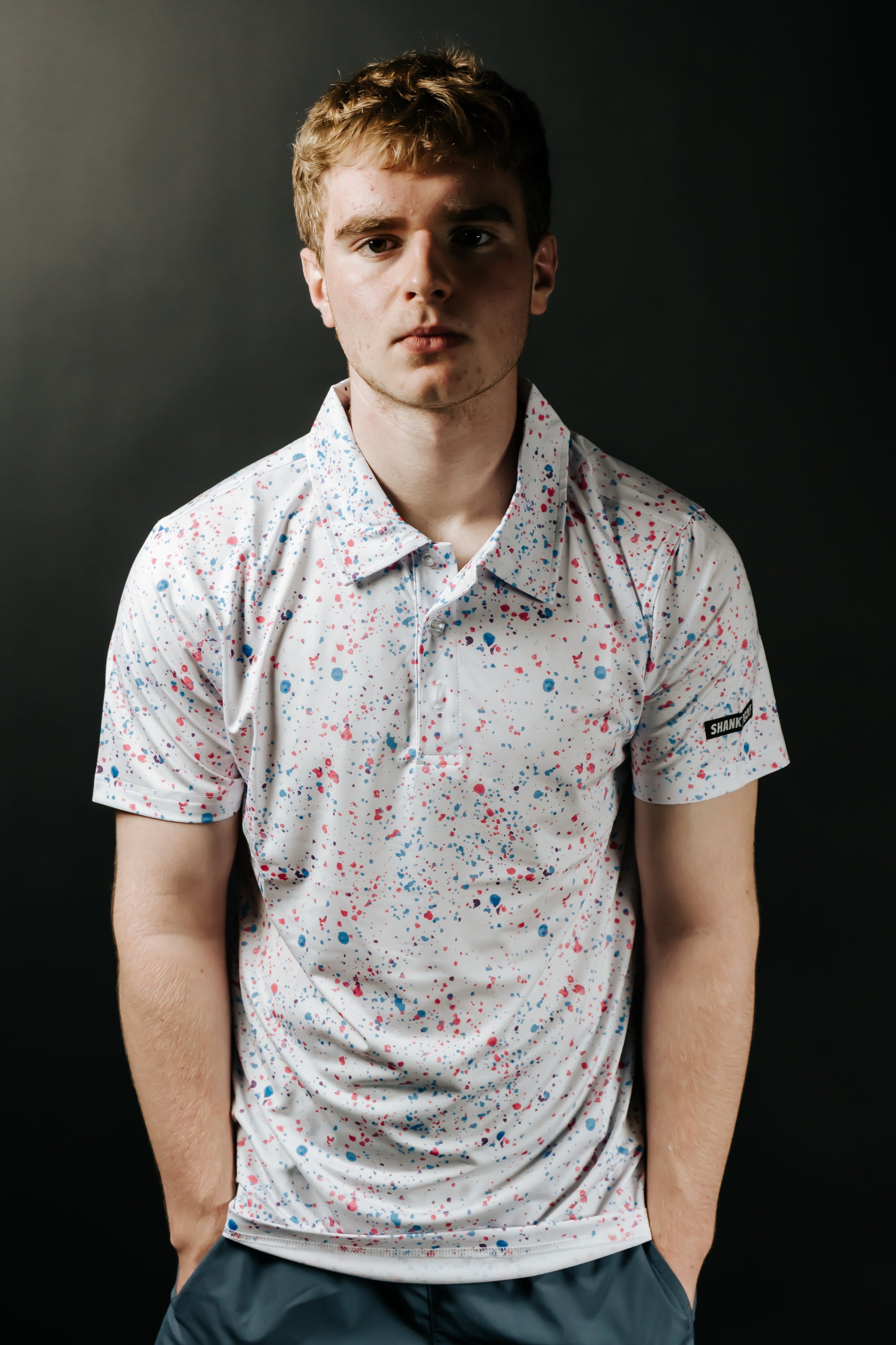 Paint Splatter Polo White